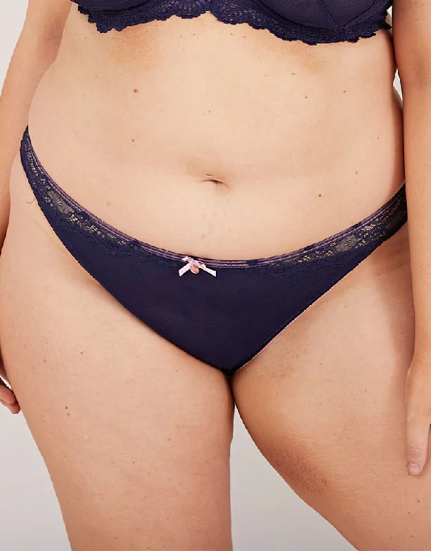 Oola Spot And Lace Brief Navy