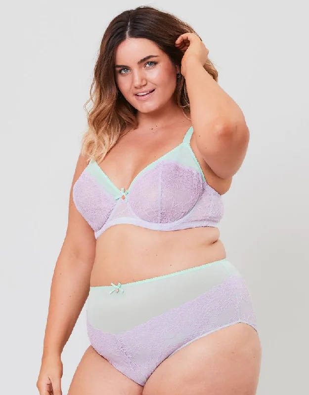 Oola Tonal Lace Balconette Bra Mint/Lilac