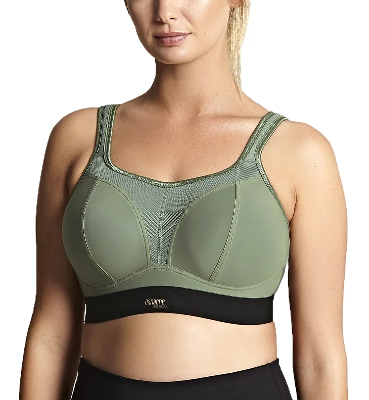 Panache Boundless Racerback Non-Wire Sports Bra (7341) - Khaki/Black