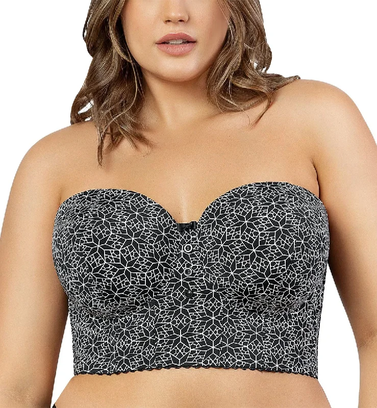 Parfait Marissa Molded Underwire Midi Bustier (P50117) - Black Mosaic