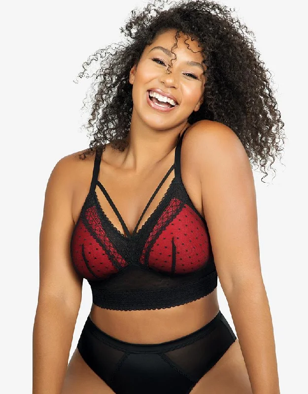 Parfait Mia Dot Lace Bralette Black