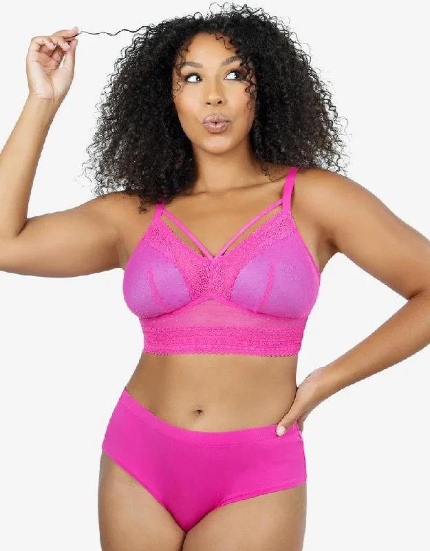 Parfait Mia Dot Lace Bralette Bright Pink