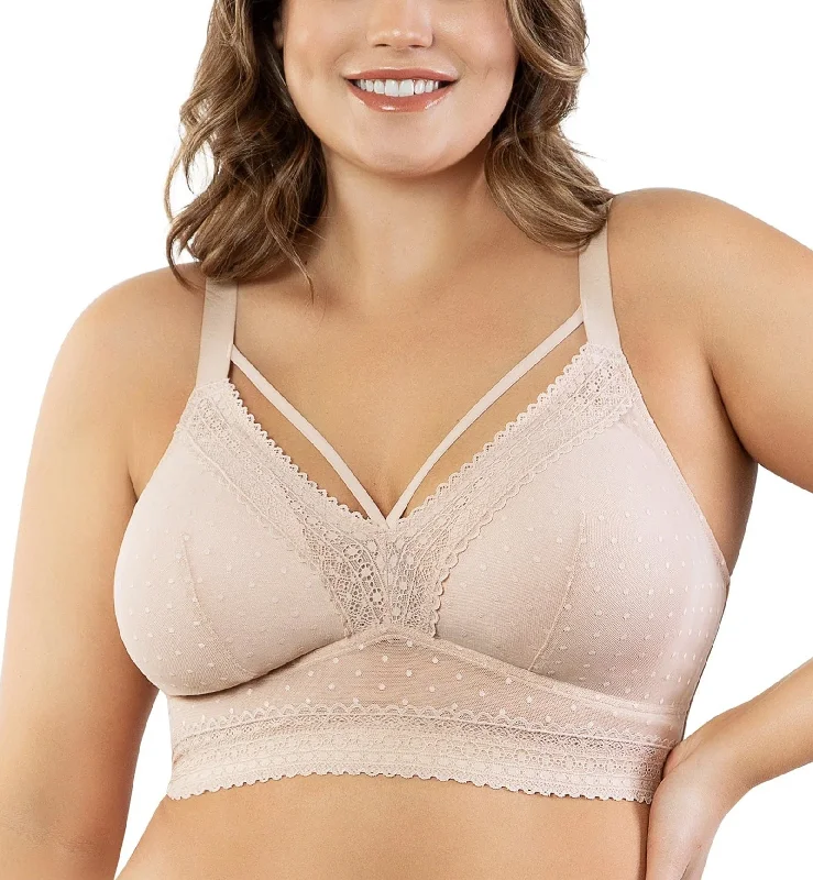 Parfait Mia Dot Wire-Free Padded Mesh Bralette (P6011) - Cameo Rose