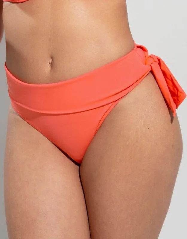 Pour Moi Getaway Fold Tie Bikini Brief Coral