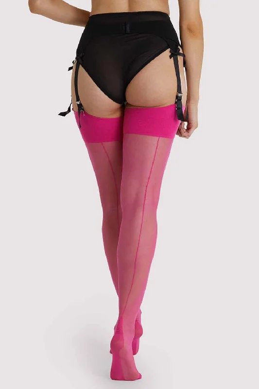 Seamed Stocking Pink Peacock US 4 - 18