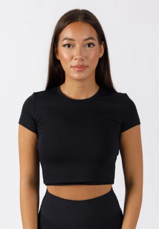 RecStretch Short Sleeve Crop Black