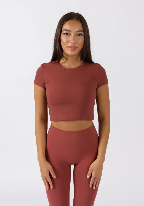 RecStretch Short Sleeve Crop Strawberry Quartz