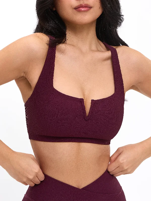 Ribbed Notch Sports Bra - Venom