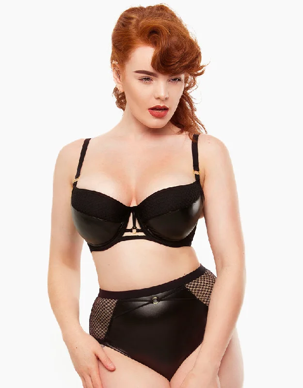 Rougette by Tutti Rouge Wren PVC Padded Balconette Bra Black