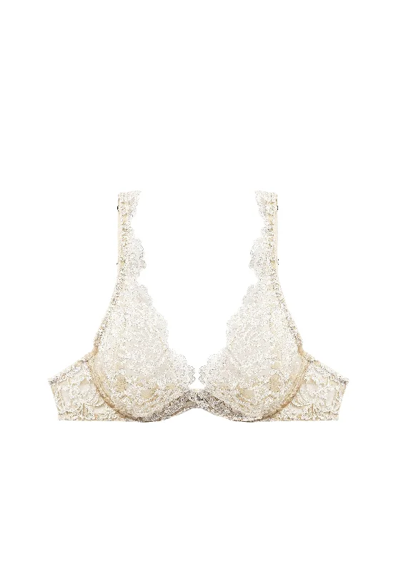 Royal Jewel Underwired Triangle Bra in Cream Gold