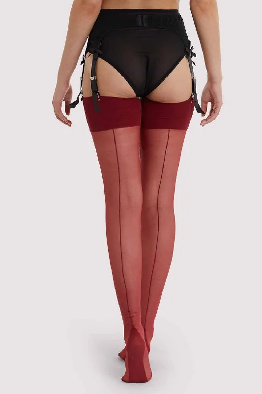 Seamed Stockings Merlot US 4 - 18