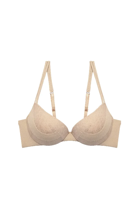 Soho Weekends Padded Push Up Bra in Beige