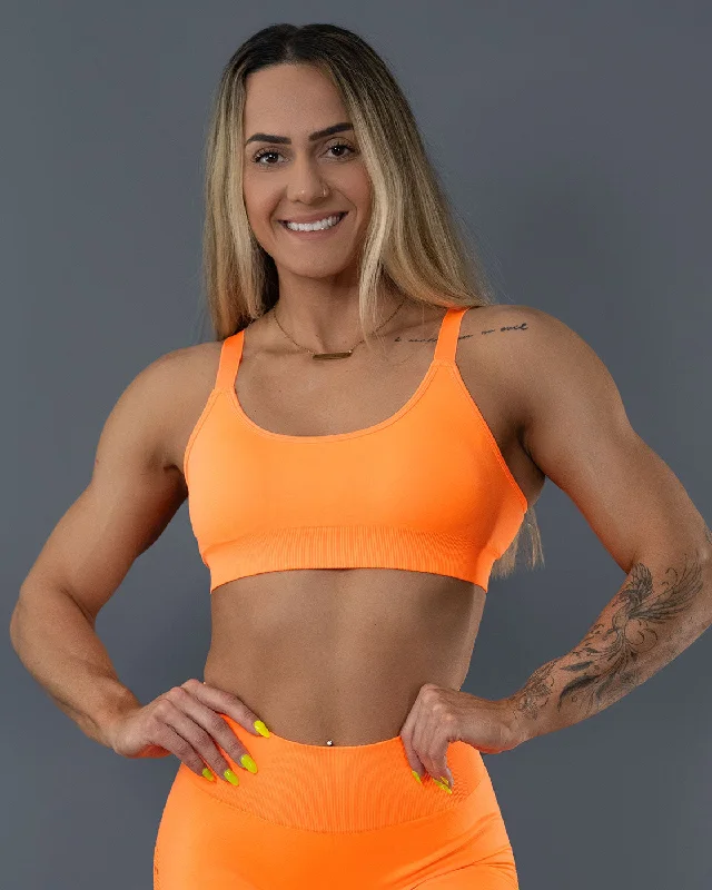 Synergy Neon Orange Sports Bra