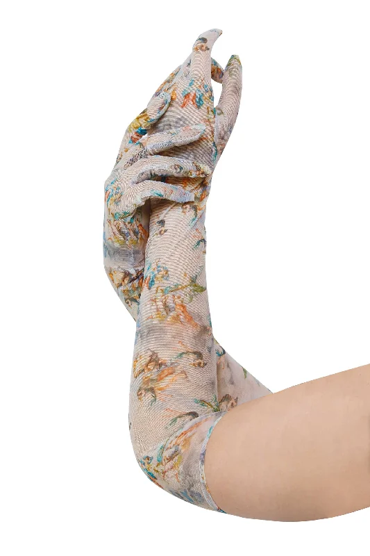 Talia Renaissance Printed Mesh Opera Gloves