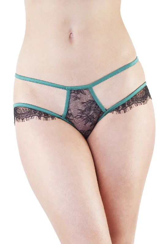 Tamara Forest Green Black Lace Brief