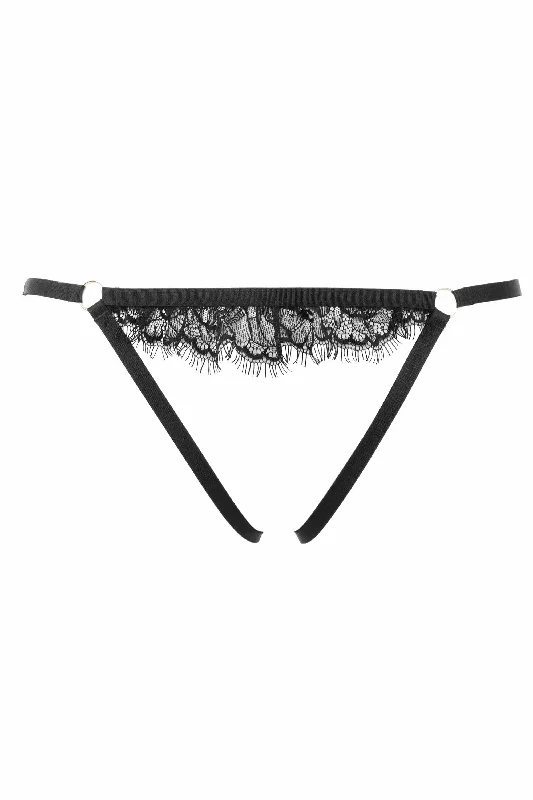 Venus Black Lace Open Brief