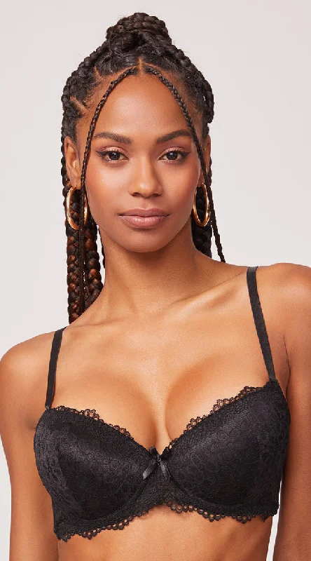 Yandy Double Up Daisy Black Demi Bra