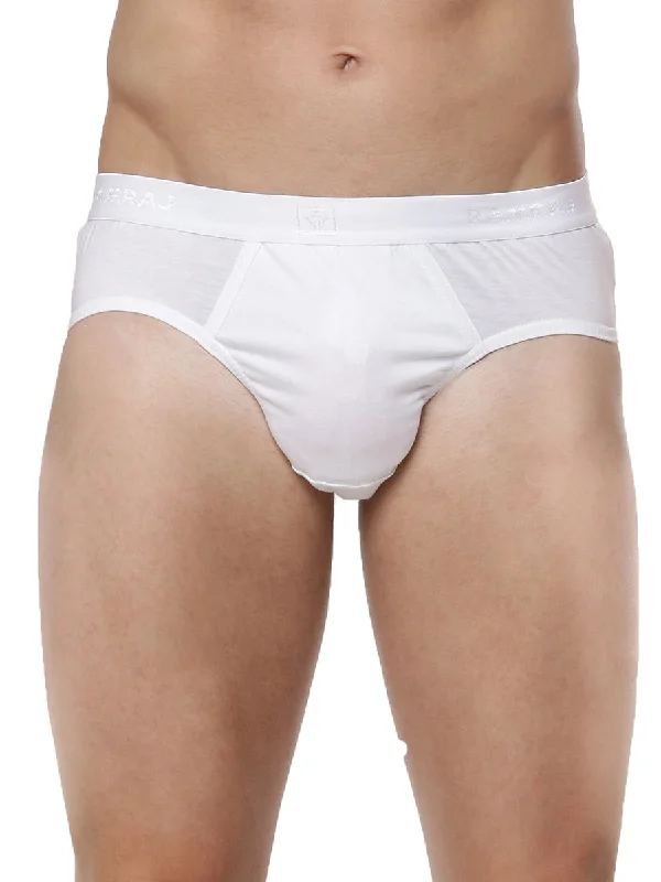 Men White Outer Elastic Brief Suriya Plus Size (2 PCs Pack)