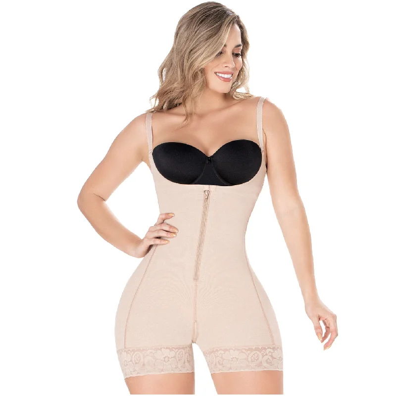 Tummy Tuck Post-Surgery and Daily Use Shapewear with Flat Zipper, Open Bust, & Medium Compression Diane & Geordi 2396