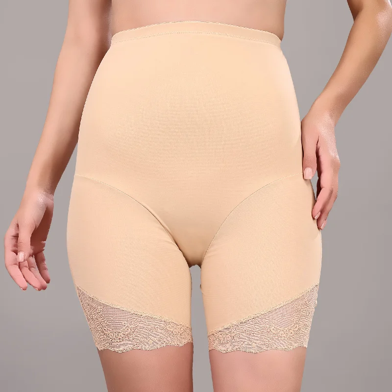 Seamless High Waist Bonded Tummy and Thigh Shaper with Lace-SHW-5