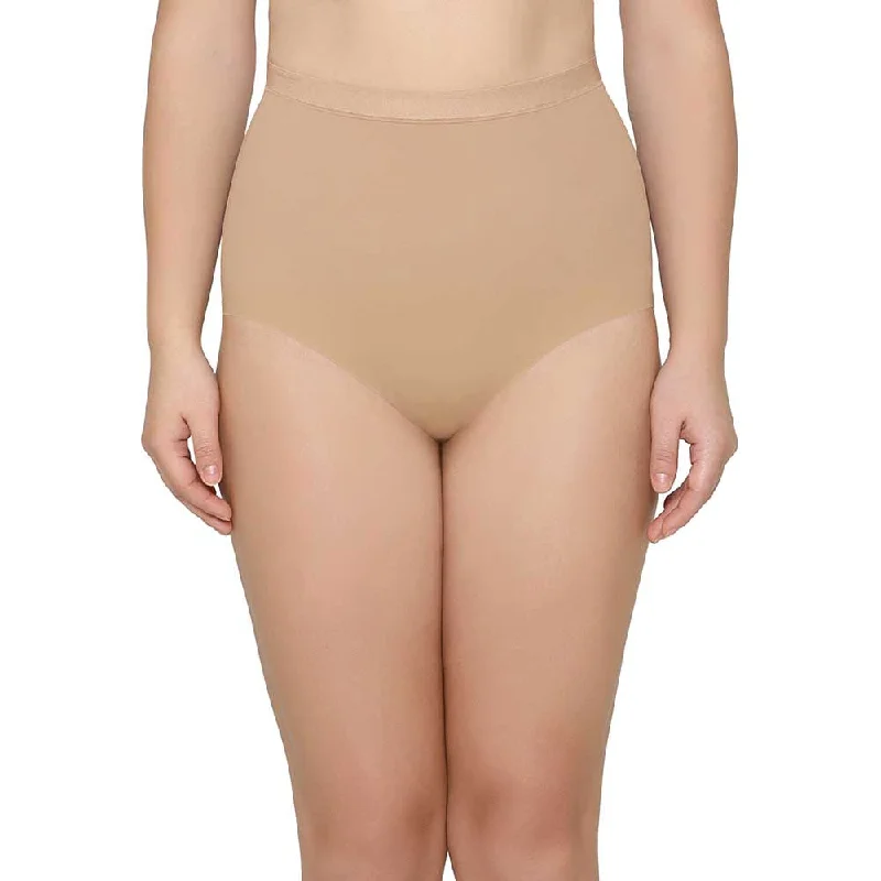 Shape Revelation Mid Waist Full Coverage Firm Control Seamless Shaping Brief - Beige