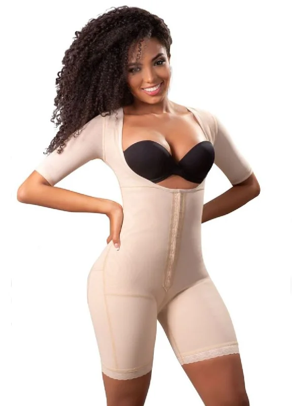 Vedette 5145 Full Body Mid Thigh Shapewear with Arm Compression