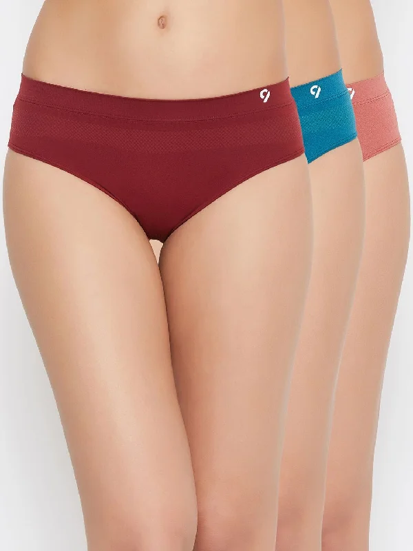 C9 Airwear Women's Assorted Regular Fit Mid Rise Panties - Pack of 3